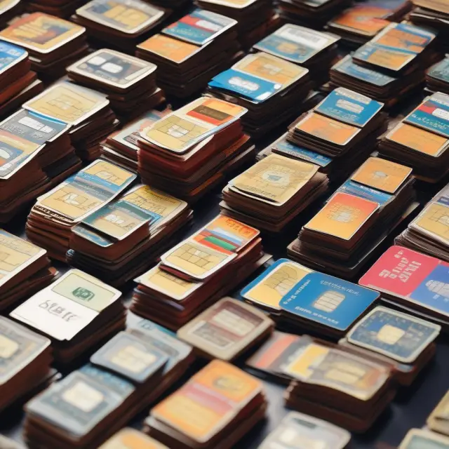Table filled with diverse credit cards representing revolving credit