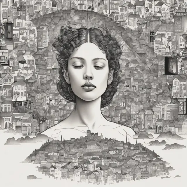 An individual surrounded by mirrors, each reflecting different sociocultural consumer trends, symbolizing how our purchases shape identities