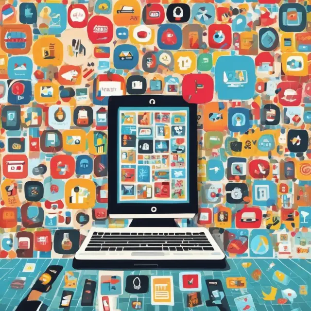 A mosaic showcasing digital consumerism
