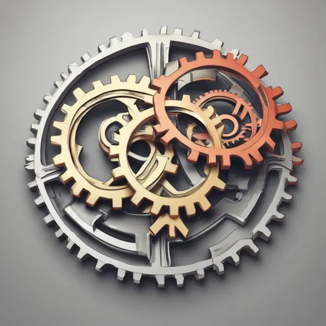 Gears representing the Consumer Price Index, with smaller gears for CPI-U and CPI-W interconnected