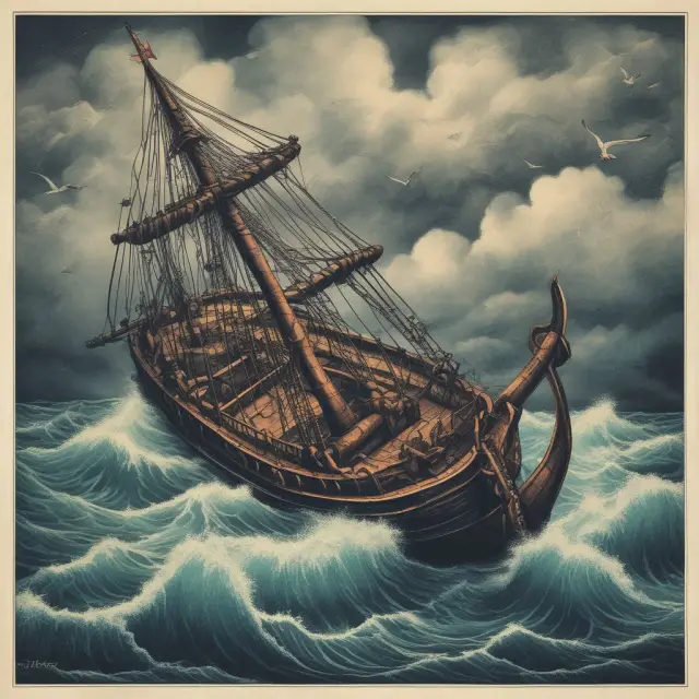 Anchoring financial stability through consumer staples investment, shown as an anchor in turbulent waters with consumer staples stocks forming the essential lifeline