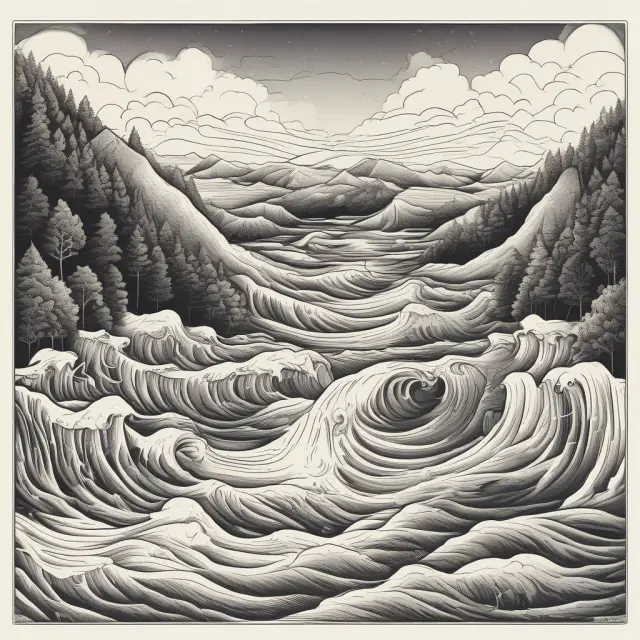 An image of a river representing income flowing and transforming into consumer spending waves, illustrating the relationship between income and consumption (Keynes