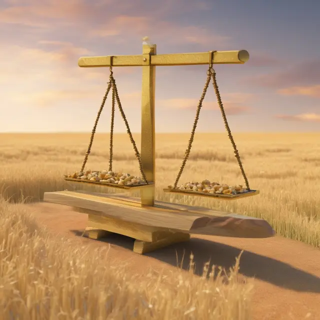 Seesaw illustrating advantages (gold) and disadvantages (wheat) of investing in contango markets
