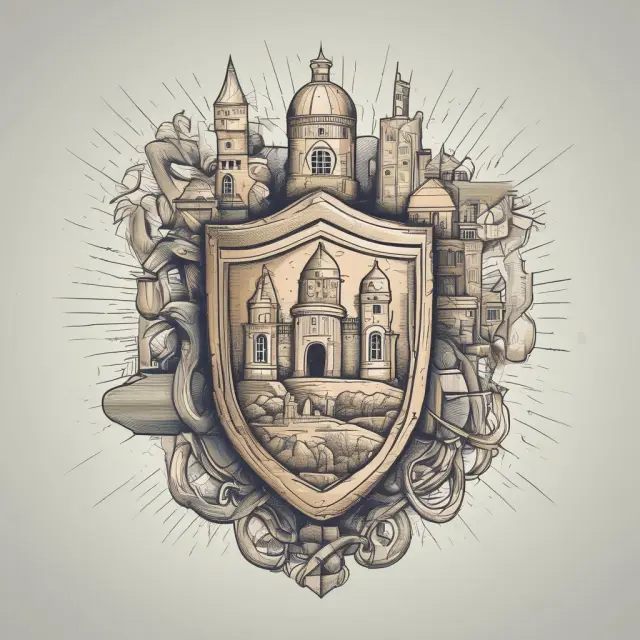 An image of a shield with insurance logos, depicting financial protection against potential risks
