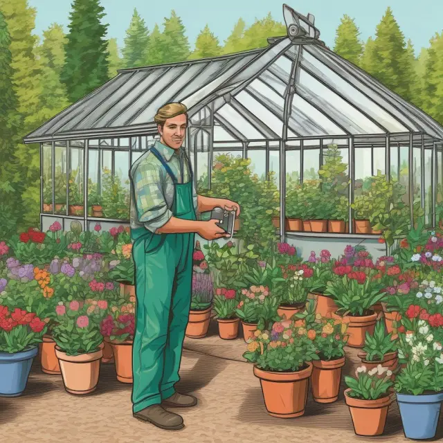 A gardener tends to different plants symbolizing insurance, asset protection, investment positions, and contingent immunization strategies for managing financial risks