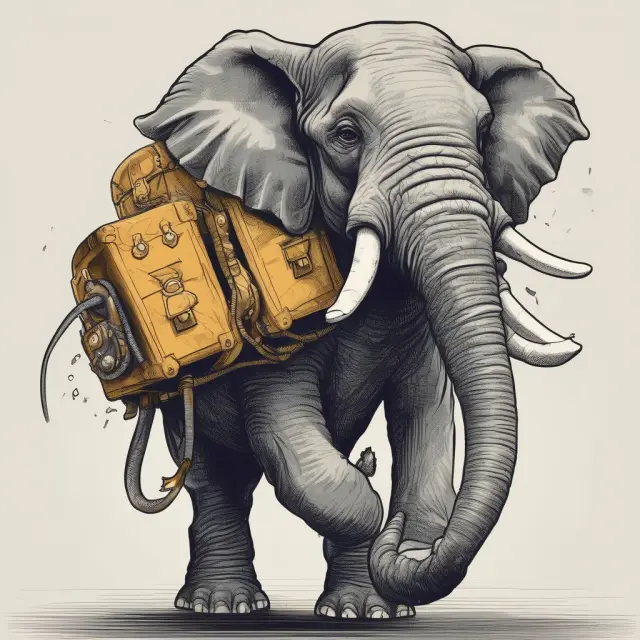 An elephant holding shields representing protection from loss of intellectual property, operational mishaps, fraud, and emergency public relations crises