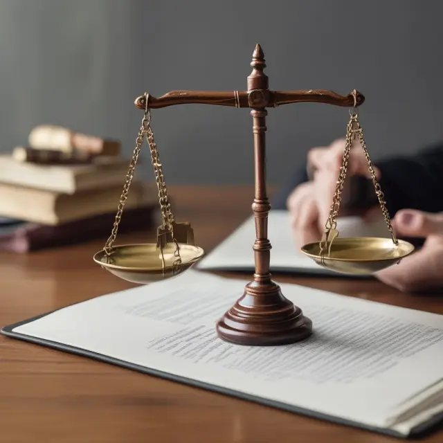 Lawyer weighing options on a balance scale with a scroll representing legal complexities for contingent beneficiaries