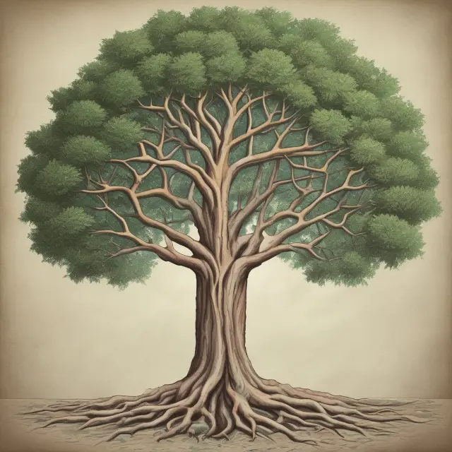 Family tree with primary and contingent beneficiaries, symbolizing estate planning
