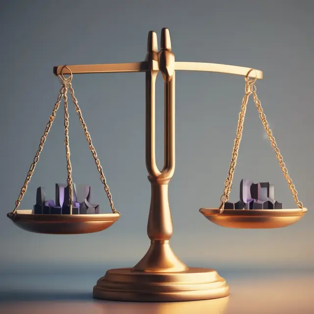 A pair of balances atop 50% chance lines, with an International Financial Reporting Standards (IFRS) logo above, signifying the reporting requirements for contingent assets under IFRS.