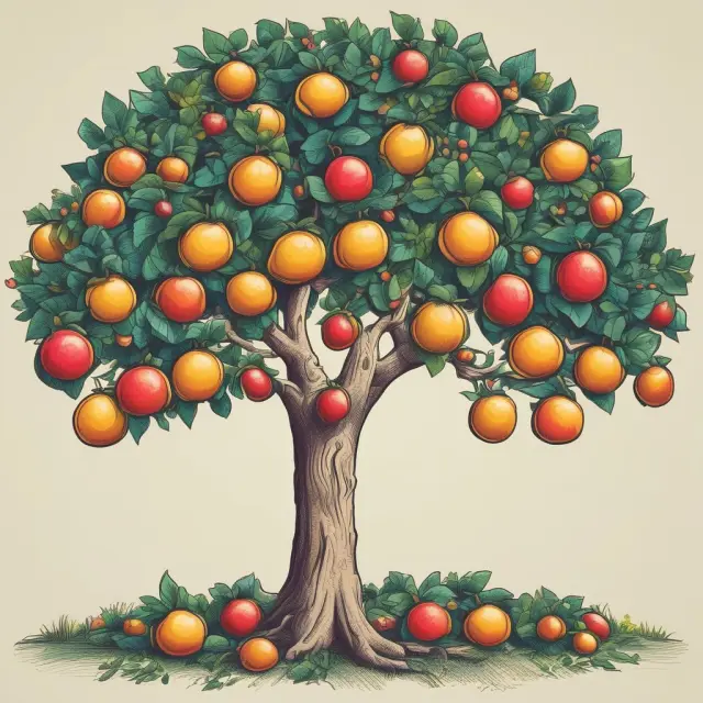 A prudent tree, holding back ripe fruit symbolizing conserved contingent assets, emphasizing the importance of accurate financial reporting