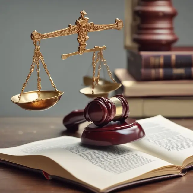 A justice scale balances a gavel symbolizing lawsuits and a warranty book, signifying the uncertainty of contingent liabilities in financial reporting