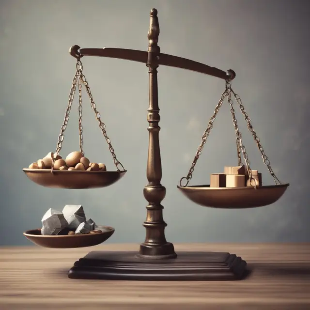 A judge, symbolizing professional judgment, balances uncertain contingent liabilities on scales