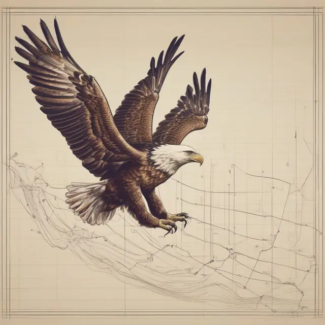 An eagle in the sky, illustrating continuous compounding and its exponential growth effect in finance