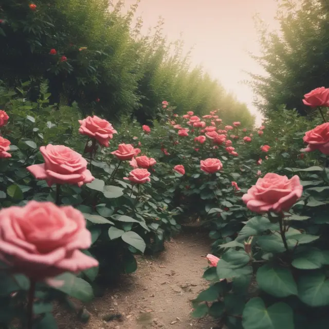 A vibrant garden filled with futures contracts, options, ETFs, and stocks. A rose representing CFDs stands out, symbolizing flexibility and simplicity.