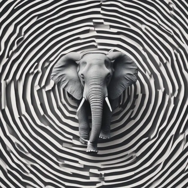 An institutional investor represented as an elephant navigates through a maze of derivatives, utilizing a CFD compass to guide its way