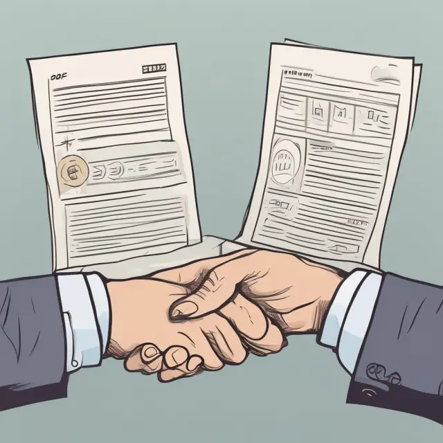 Two hands symbolizing traders engaging in a Contract for Differences transaction: one hand holding gains, the other showing losses