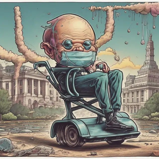 A central banker balancing on a see-saw, representing the delicate balance between fighting inflation and supporting economic recovery during a pandemic