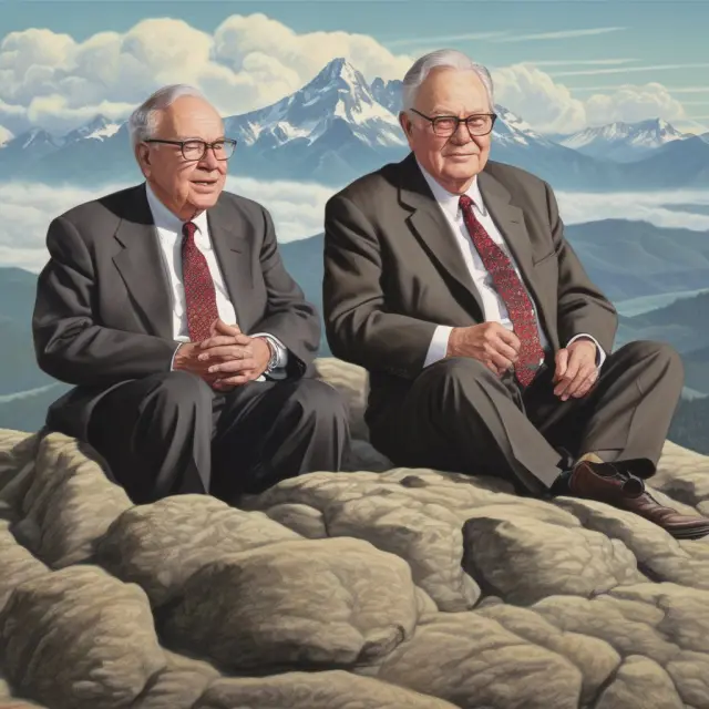 Warren Buffett and David Dreman on mountaintops, representing their contrarian approach to investing