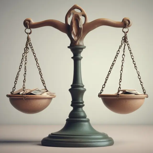 Scales balanced between contribution margin and gross profit margin, symbolizing their interconnected relationship in assessing product and company profitability