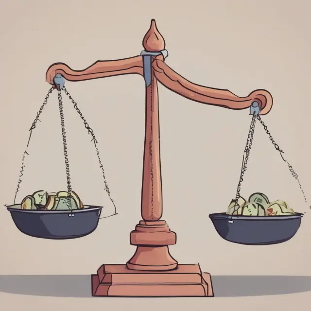 A scale with fixed costs represented by a heavy weight on one side and variable costs as a lighter weight on the other, symbolizing contribution margin calculations.
