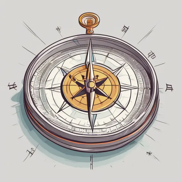 A compass guiding business decisions with contribution margin inscriptions.