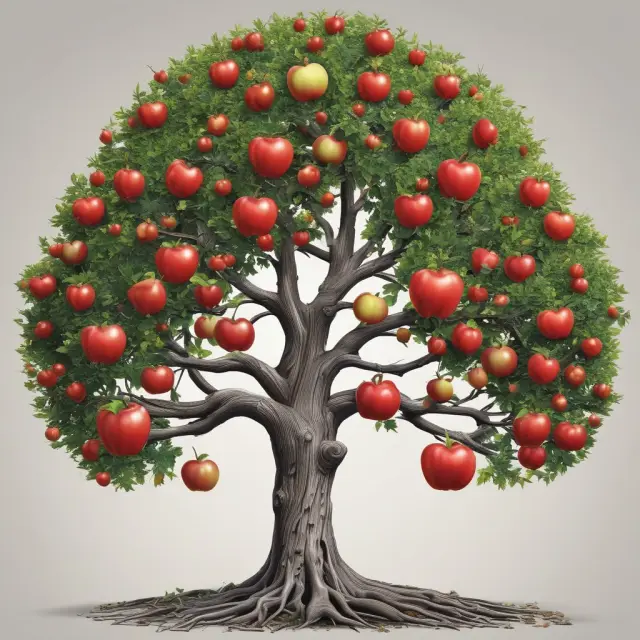 An apple, Netflix streaming icon, and Tesla battery forming a tree representing growth through contribution margin optimization.