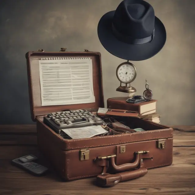 A controller wearing a hat representing small businesses and carrying a suitcase symbolizing large corporations balances financial responsibilities for both sizes
