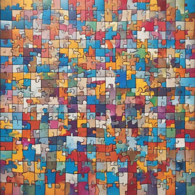 A vibrant puzzle with pieces representing education, experience, and licensure forming the image of a financial controller.