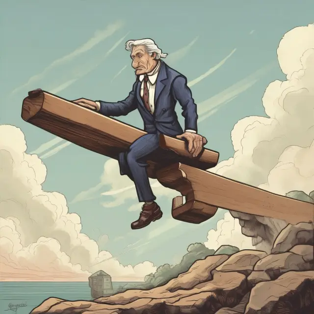 A financial controller deftly manages cash flow, maintains internal controls, and ensures financial reporting compliance atop a balance beam representing the delicate equilibrium of risk and reward.