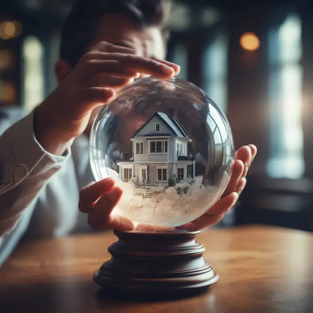 Institutional investor exploring advantages of convertible preferred stock through a magical crystal ball, featuring capital appreciation potential and control over conversion options
