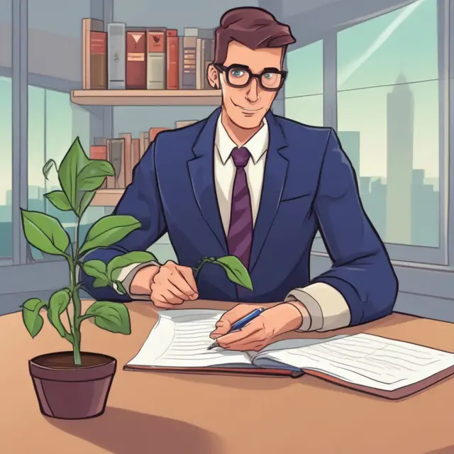 Entrepreneur starting corporation with legal assistance; filing charter and nurturing growth.