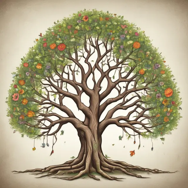 Image: Innovative companies symbolized as a flourishing tree with interconnected branches representing collaboration and growth.