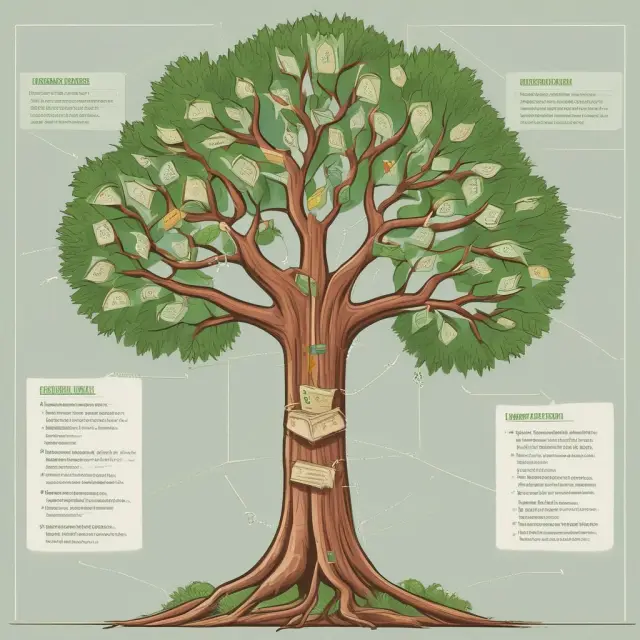 A tree personified as corporate finance illustrates the interconnected roles of capital budgeting (branches), capital financing (roots), and working capital management (leaves).