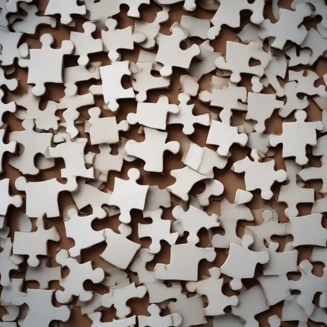 Form 1120 as a jigsaw puzzle, symbolizing the assembly of corporate tax data with deadlines.