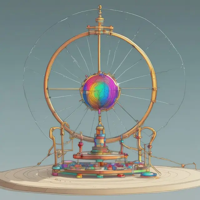 A pendulum swinging back and forth between two weights representing positively and negatively correlated assets