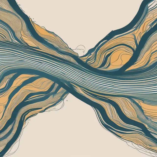 Two winding rivers converging, illustrating the evaluation of correlation coefficient strength in various contexts