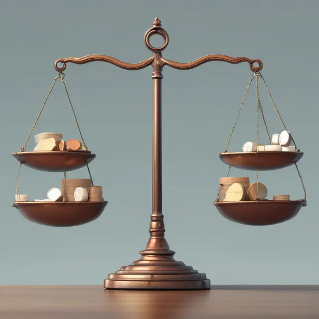 Two scales balancing fixed and variable costs, representing cost recording and allocation