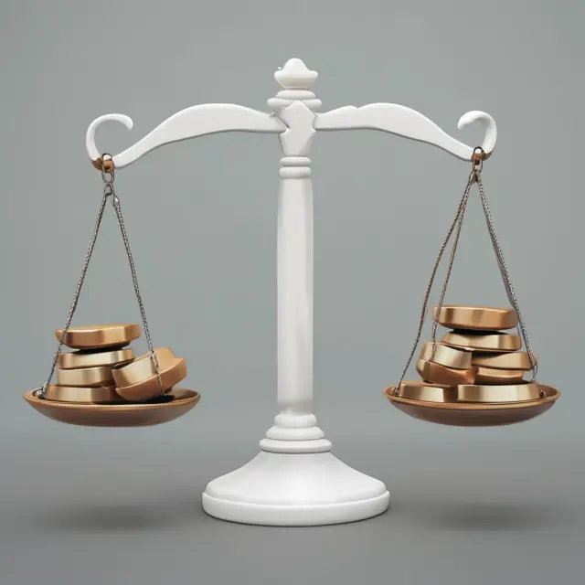 Balance scales displaying fixed (constant) and variable (fluctuating) costs