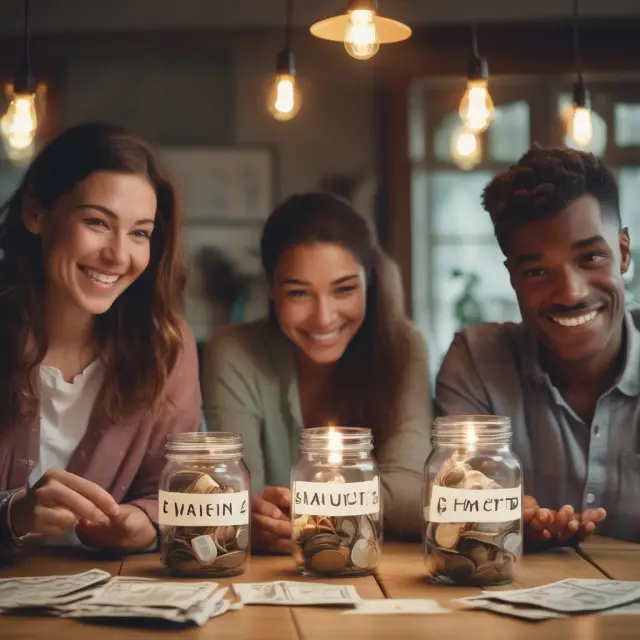 Family managing finances: Budgeting, saving money, and adopting energy efficiency measures