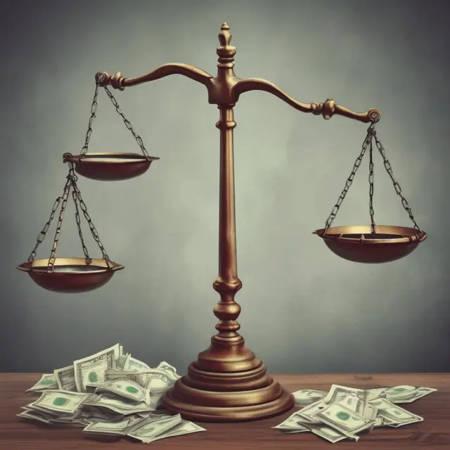 A pair of scales with labor costs on one side and cost of living on the other, symbolizing the balance between worker compensation and necessities