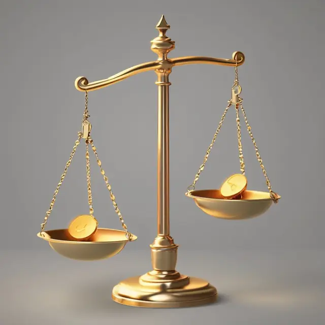 A golden scale with the Consumer Price Index on one pan and a Social Security benefit check on the other, balancing the cost of living adjustment.
