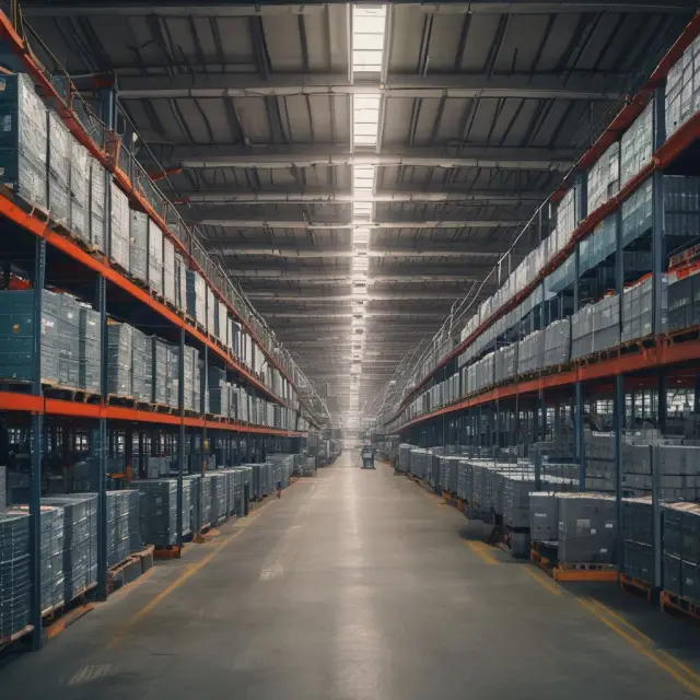 Factory scene showing FIFO (First In, First Out) and LIFO (Last In, First Out) inventory piles being used to calculate the cost of goods sold.