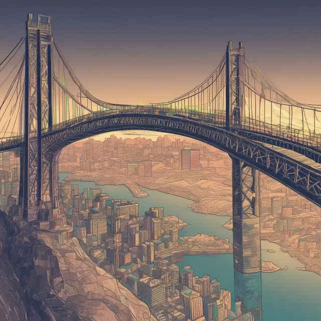 An institutional investor crossing a bridge made of cost of revenue data, leading to valuable insights and informed decisions