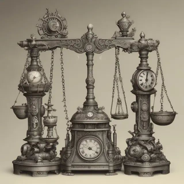 Amazon and Apple depicted as giants with scales displaying balanced cost of goods sold