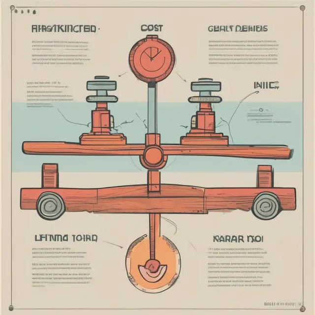 A balancing seesaw represents the concept of cost of revenue. Each side includes Cost of Goods Sold (COGS), Shipping, Commissions, Warranties, Returns, and Manufacturing Overhead.