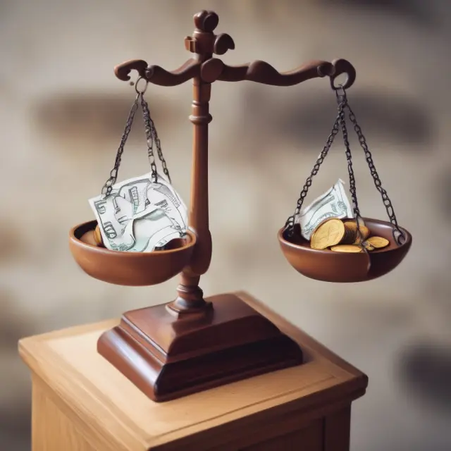 Golden scales tipping towards profits, balanced by target margin and breakeven sales