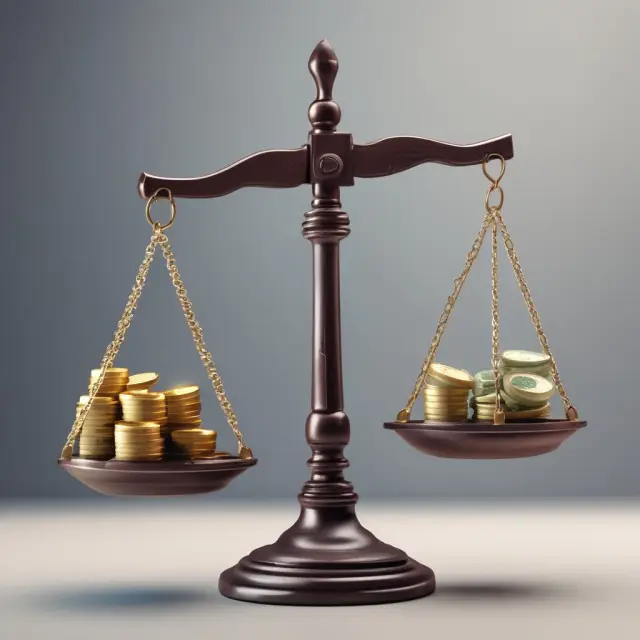 Financial scale poised between sales volume and costs, representing CVP analysis