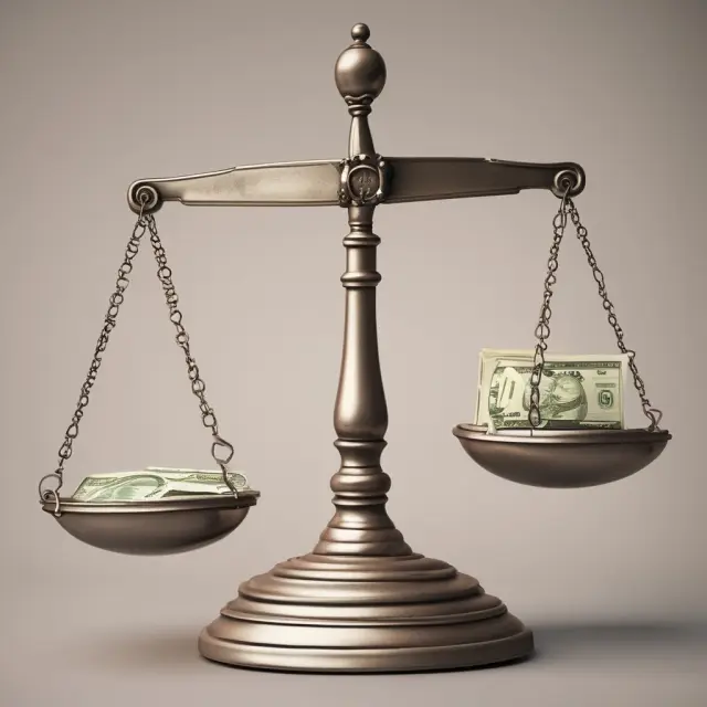 An image of a balanced scale with interest rates and tax implications represented by weights, tipping the balance to show the calculation of the cost of debt.