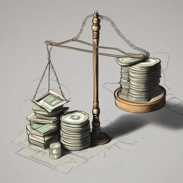An image of a bond issuer balancing on a scale with bond covenant conditions on one side and interest obligations on the other, determining coupon rates through their interplay.