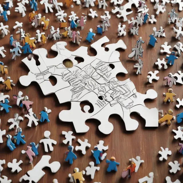 Two people dancing with interlocked puzzle pieces, symbolizing the intricacies of covenants as agreements between parties